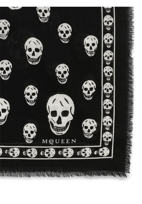Foulard In Seta Skull Nera ALEXANDER MCQUEEN | 807889-3222Q1078